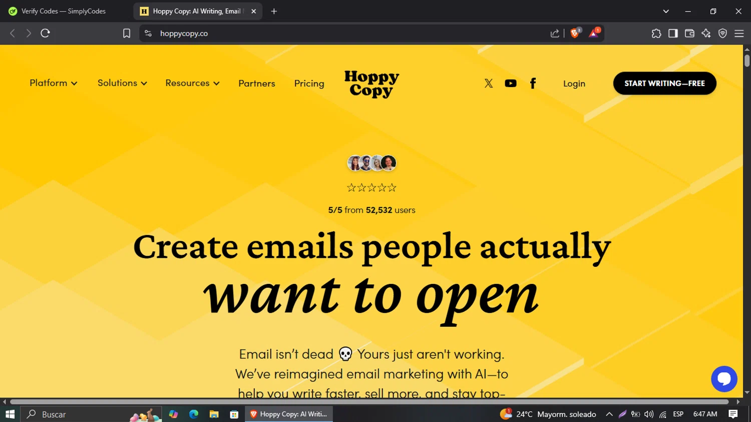 Hoppy Copy promo code screenshot showing code 1JUWUHLW applied at Hoppy Copy checkout page. Uploaded by SimplyCodes community member Suguru_Geto on Apr 20, 2025