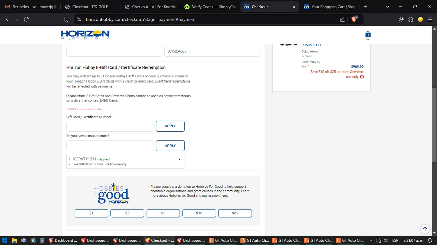 how to use Horizon Hobby coupons
