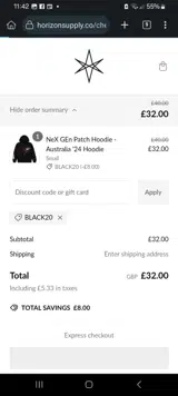 Horizon Supply CO coupon verification screenshot
