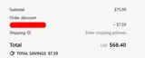 WELCOME coupon verification screenshot
