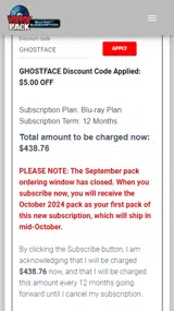 GHOSTFACE coupon verification screenshot