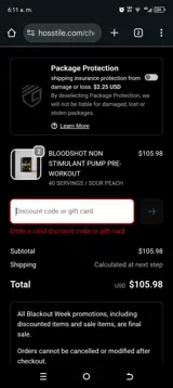 Hosstile coupon verification screenshot