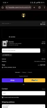Hosstile coupon verification screenshot