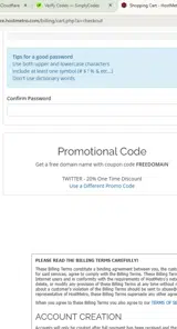 TWITTER coupon verification screenshot