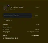 HCO10 coupon verification screenshot