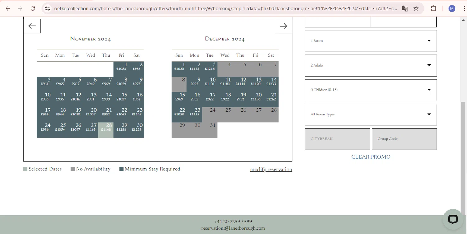 Hotel du Cap-Eden-Roc checkout page showing Hotel du Cap-Eden-Roc promo code box | Screenshot taken by SimplyCodes community member on Oct 19, 2024