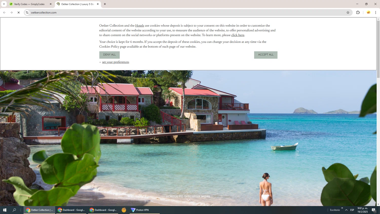 Hotel du Cap-Eden-Roc promo code screenshot showing code CITYBREAK applied at Hotel du Cap-Eden-Roc checkout page. Uploaded by SimplyCodes community member Richard251 on Feb 20, 2025