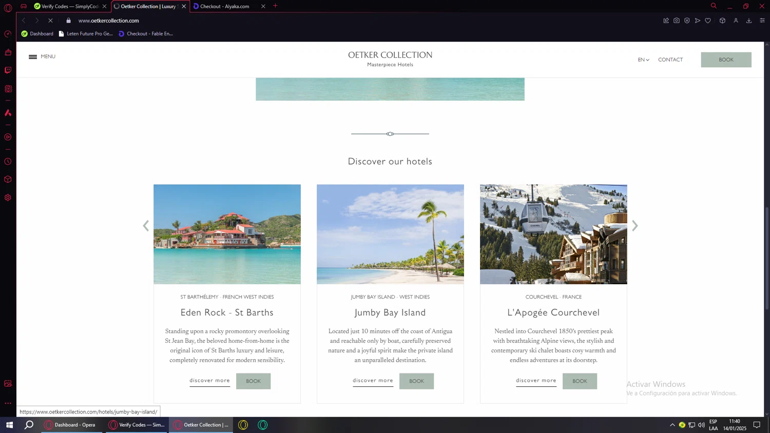 Hotel du Cap-Eden-Roc checkout page showing Hotel du Cap-Eden-Roc promo code box | Screenshot taken by SimplyCodes community member on Jan 14, 2025