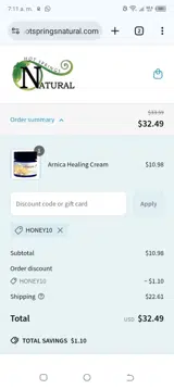HONEY10 coupon verification screenshot
