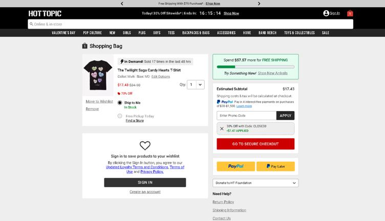 Hot Topic Promo Codes - 30% Off (2 Verified) Mar 2026