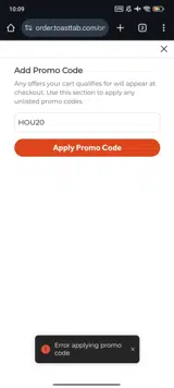 HOU20 coupon verification screenshot