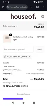 MY_LITTLEWOOD_HOME coupon verification screenshot