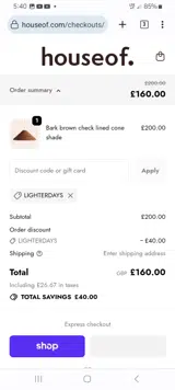 LIGHTERDAYS coupon verification screenshot