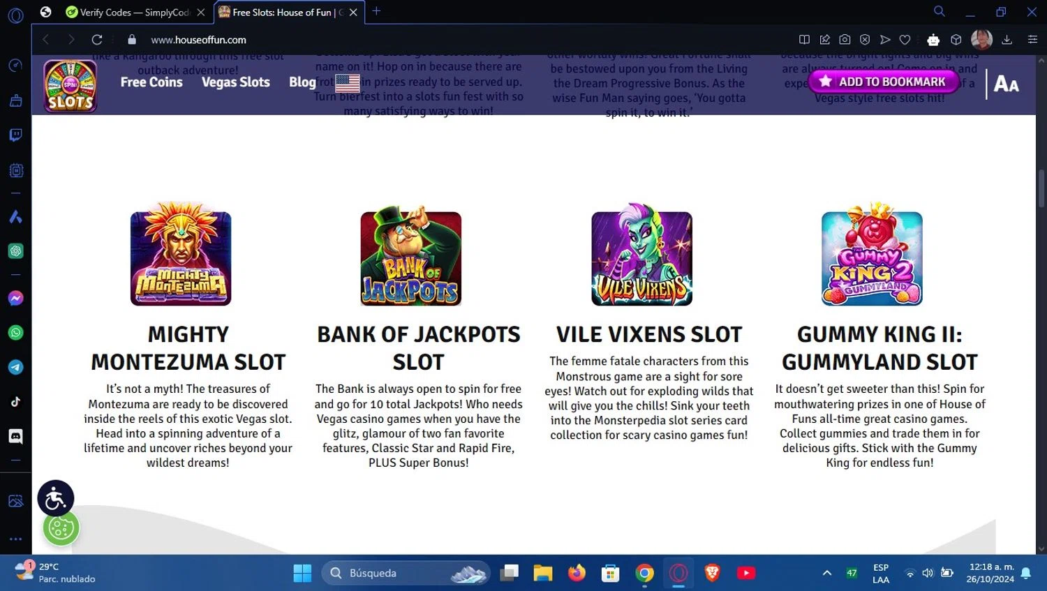 House of Fun checkout page showing House of Fun promo code box | Screenshot taken by SimplyCodes community member on Oct 26, 2024