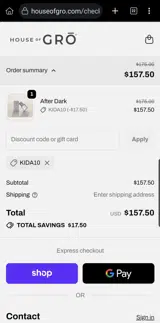 KIDA10 coupon verification screenshot