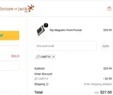House of Jack Co. coupon verification screenshot
