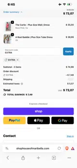 EXTRA coupon verification screenshot