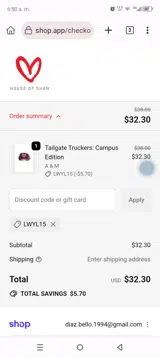 House of Shan coupon verification screenshot