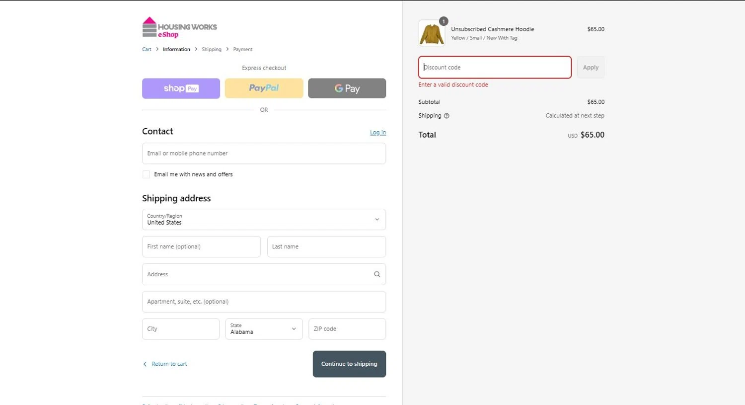Housing Works eShop promo code screenshot showing code HONEY10 applied at Housing Works eShop checkout page. Uploaded by SimplyCodes community member BargainRanger2568 on Jun 14, 2025