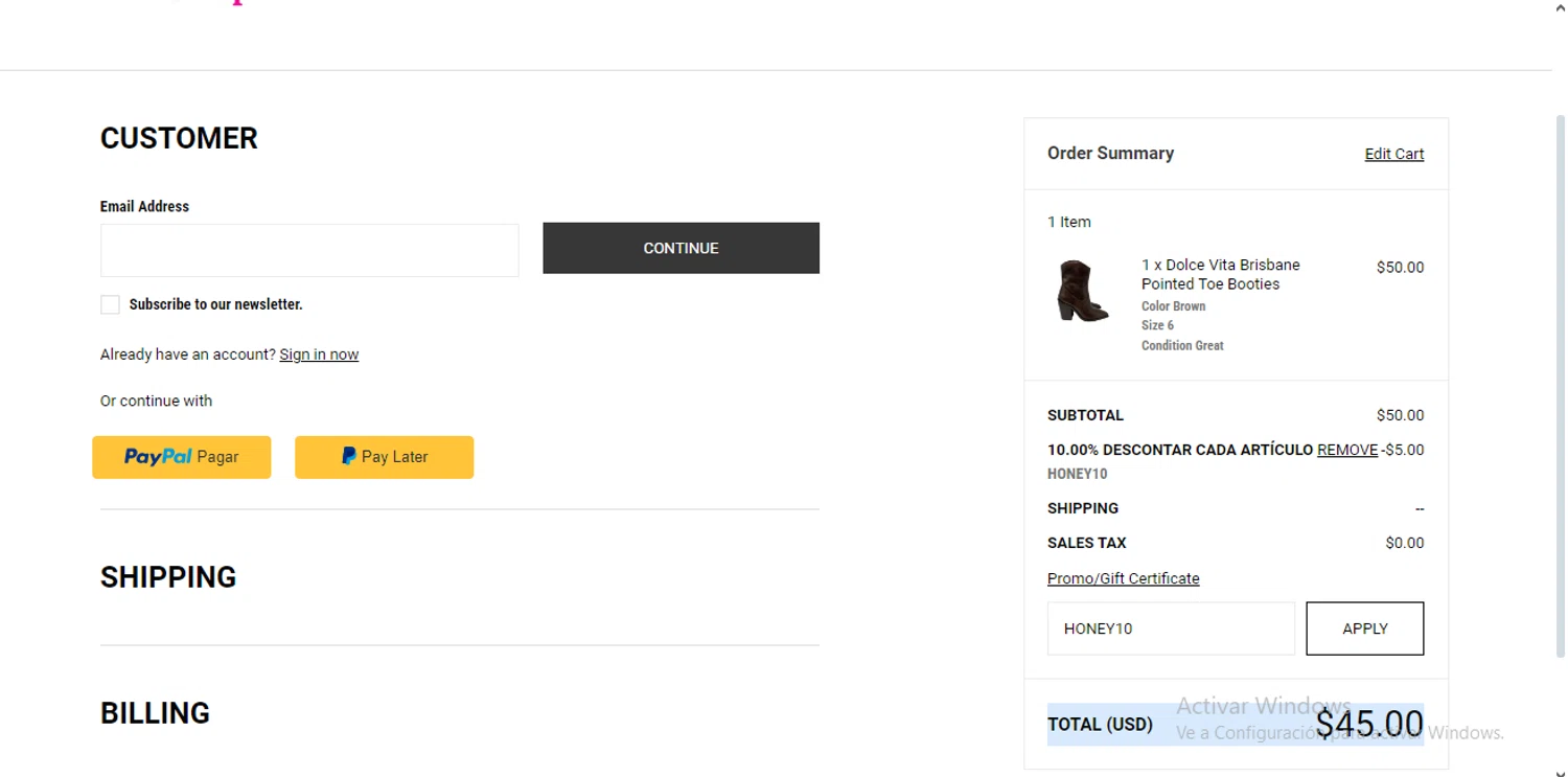 where to use HRCs promo code box