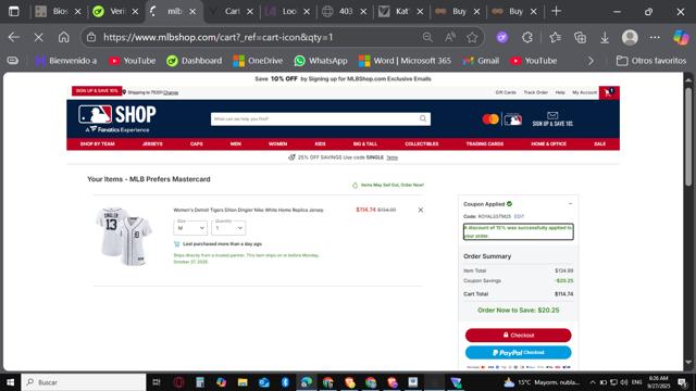 Houston Astros checkout page showing Houston Astros promo code box | Screenshot taken by SimplyCodes community member on Sep 27, 2025