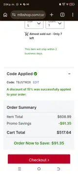 Houston Astros coupon verification screenshot
