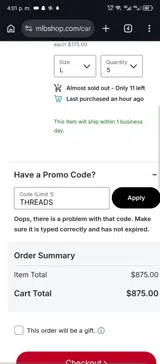 Houston Astros coupon verification screenshot