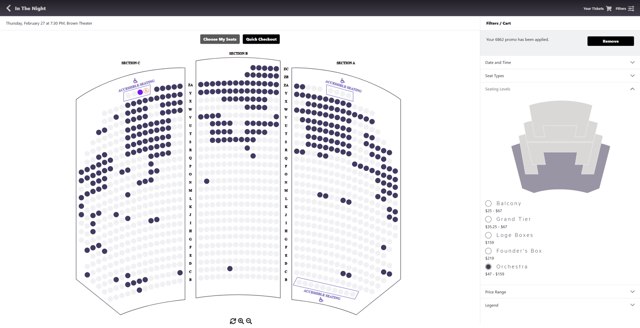 Houston Ballet checkout page showing Houston Ballet promo code box | Screenshot taken by SimplyCodes community member on Feb 13, 2025