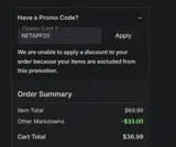 NETAPP20 coupon verification screenshot