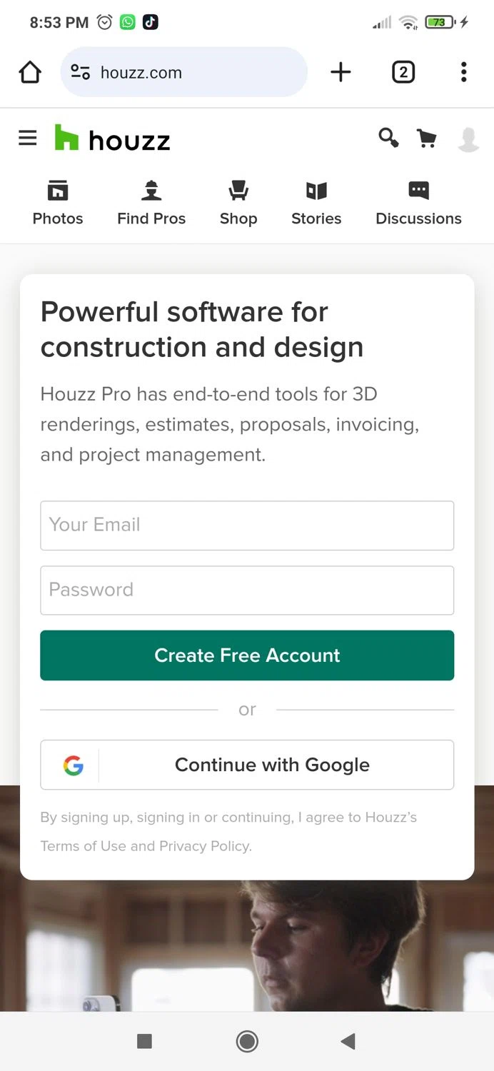 where to use Houzz promo code box