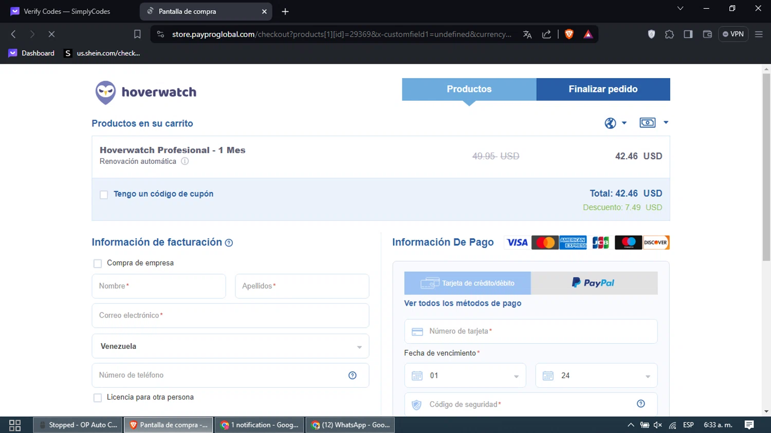 where to use Hoverwatch promo code box