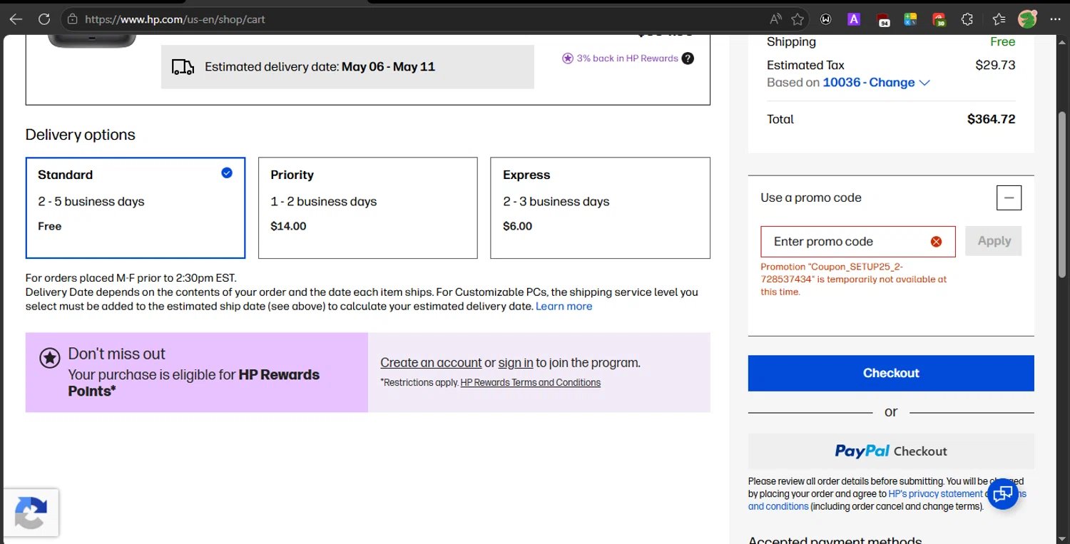 Verification screenshot for 25% Off Gaming Accessories and Monitors at HP - 2mo ago