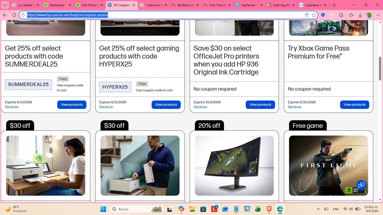 Verification screenshot for 25% Off Select Gaming Pcs And Hyperx Products (Members Only) at HP - 15d ago