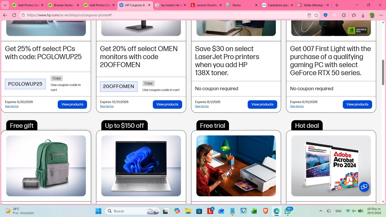 Verification screenshot for 25% Off Select Pcs (members Only) at HP - 46d ago