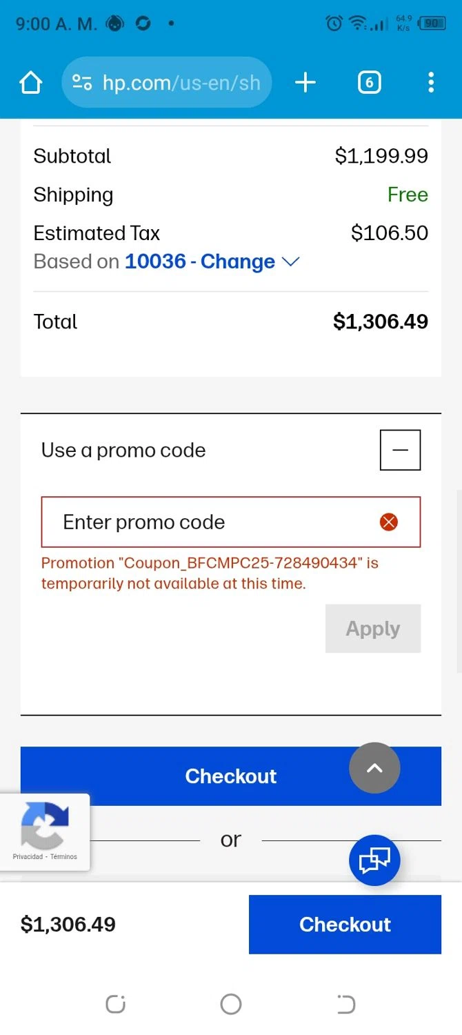 HP All-In Plan promo code screenshot showing code GRAVY25 applied at HP All-In Plan checkout page. Uploaded by SimplyCodes community member CoinBoss7109 on Dec 9, 2025