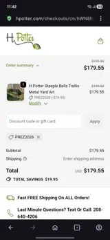 Prez2026 coupon verification screenshot