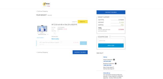HP Store CA checkout page showing HP Store CA coupon code box | Screenshot taken by SimplyCodes community member on Feb 20, 2025