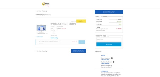 HP Store CA checkout page showing HP Store CA coupon code box | Screenshot taken by SimplyCodes community member on Feb 20, 2025