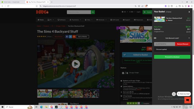 HRK checkout page showing HRK promo code box | Screenshot taken by SimplyCodes community member on Jul 12, 2025