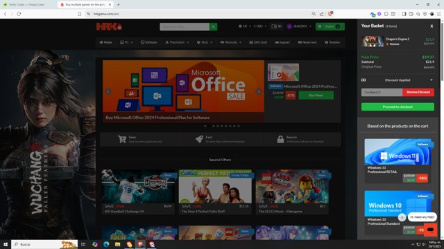 HRK checkout page showing HRK promo code box | Screenshot taken by SimplyCodes community member on Jul 29, 2025