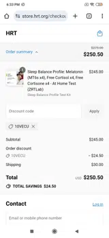 10VECU coupon verification screenshot