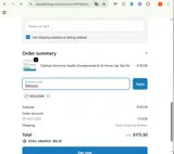 Welcome coupon verification screenshot