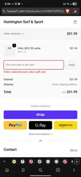 HSSHOLIDAY coupon verification screenshot