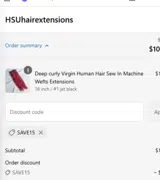 SAVE15 coupon verification screenshot
