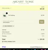 Heart Tone Botanicals coupon verification screenshot