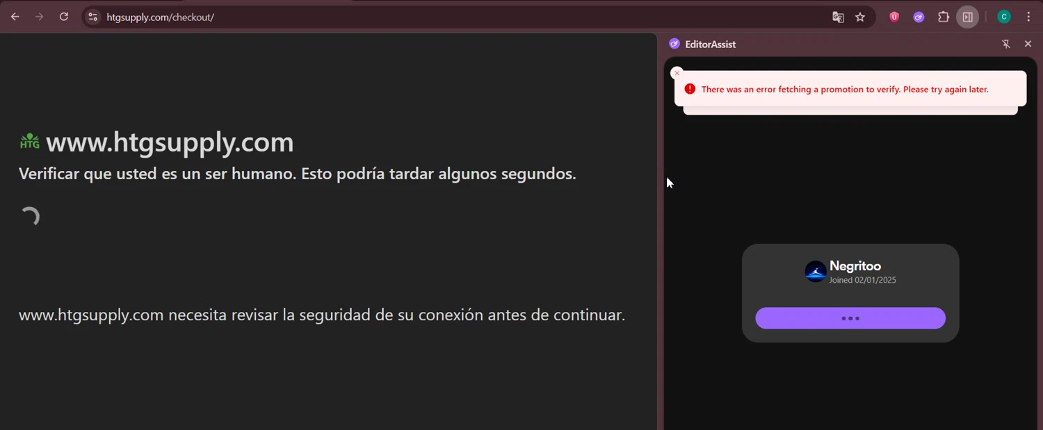 HTG Supply coupon code screenshot showing code BIGBUDBONUS applied at HTG Supply checkout page. Uploaded by SimplyCodes community member Negritoo on Sep 26, 2025
