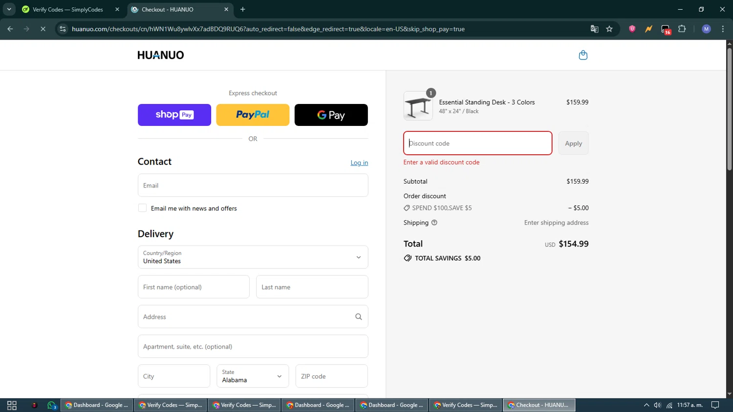 Huanuo coupon code screenshot showing code GINO applied at Huanuo checkout page. Uploaded by SimplyCodes community member VoucherCurator824 on Aug 7, 2025