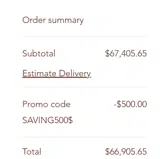 SAVING500$ coupon verification screenshot