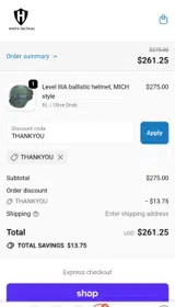 THANKYOU coupon verification screenshot