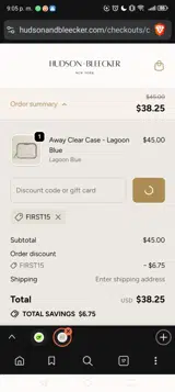 FIRST15 coupon verification screenshot